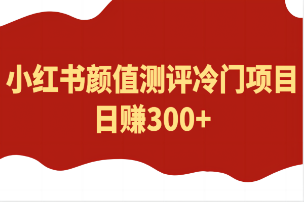 【008期】小红书颜值测评冷门项目，日赚300+ （价值4980）