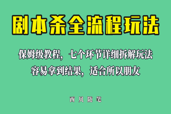 【247期】适合所有朋友的剧本杀全流程玩法，虚拟资源单天200-500收益！