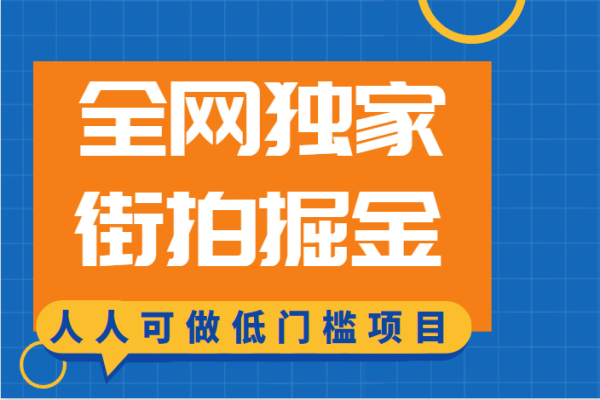 【293期】全网独家–街拍掘金副业项目，低门槛人人可做的赚钱小项目