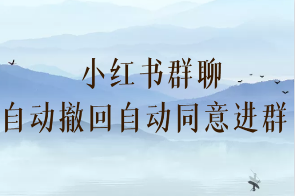 【317期】小红书副业工具：小红书群聊自动撤回、自动同意进群插件 （防截流）