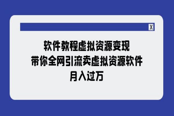 【744期】虚拟资源变现：全网引流卖虚拟资源软件，月入过万​