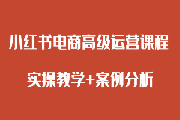 【849期】小红书电商高级运营：实操教学+案例分析（共40节课程）