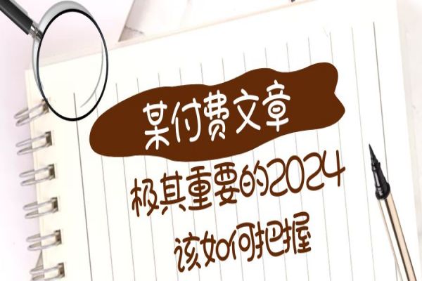 【858期】2024年极致把握：迎接变革与成功的关键年。某公众号付费文章