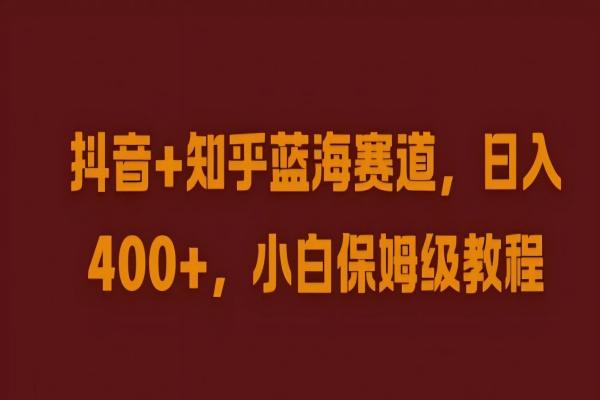 【974】抖音+知乎蓝海赛道，日入几张，小白保姆级教程