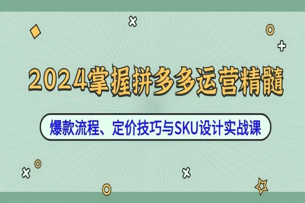 【1087】2024掌握拼多多运营精髓：爆款流程、定价技巧与SKU设计实战课