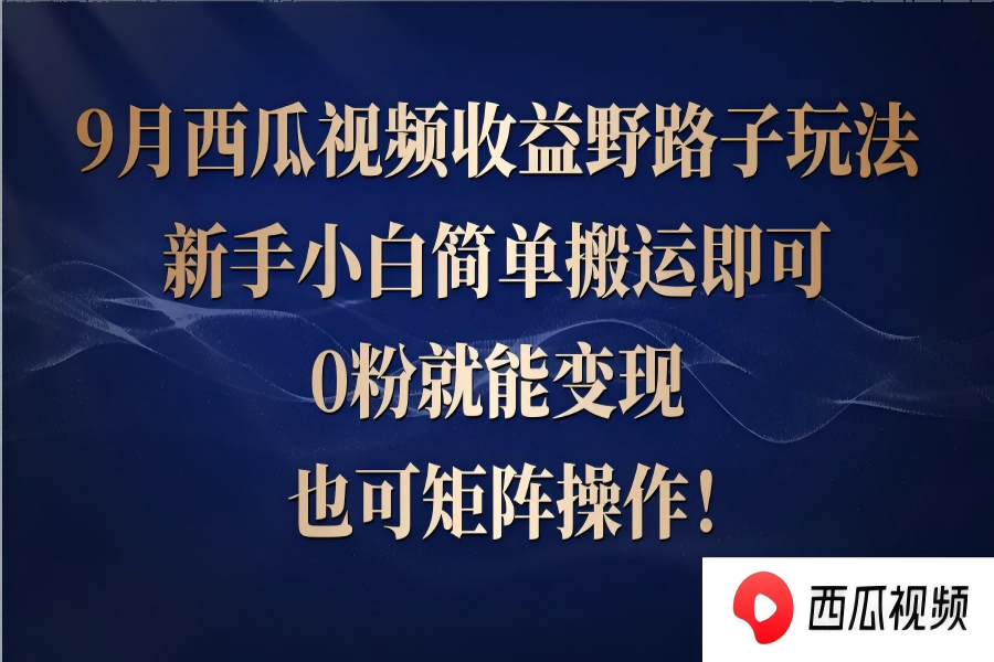 【1140】西瓜视频收益野路子玩法，新手小白简单搬运即可，0粉就能变现，也可矩