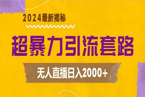 【1179】超暴力引流套路，无人直播日入2000+