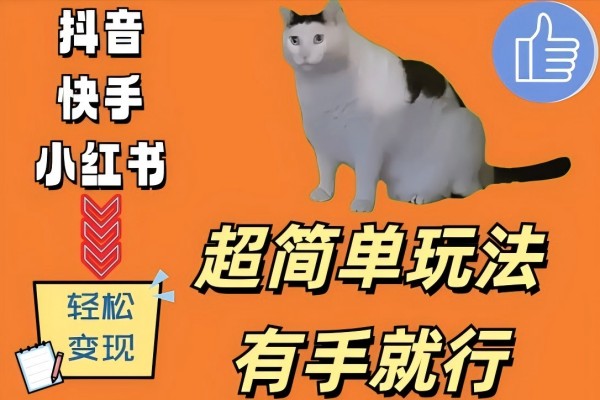 【1292】超简单玩法，有手就行，靠猫咪视频日入500+