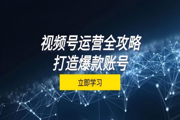 【1360】视频号运营全攻略，从定位到成交一站式学习，视频号核心秘诀，打造爆款