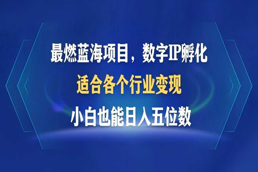 【1399】最燃蓝海项目 数字IP孵化 适合各个行业变现 小白也能日入5位数