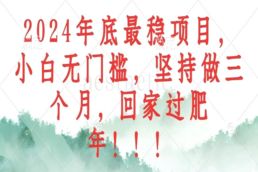 【1436】2024年底最稳项目，小白无门槛，坚持做三个月，回家过肥年！（支付宝分成计划）