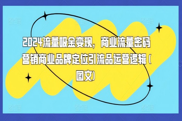 【1566】2024流量吸金变现，商业流量密码营销商业品牌定位引流品运营逻辑(图文)