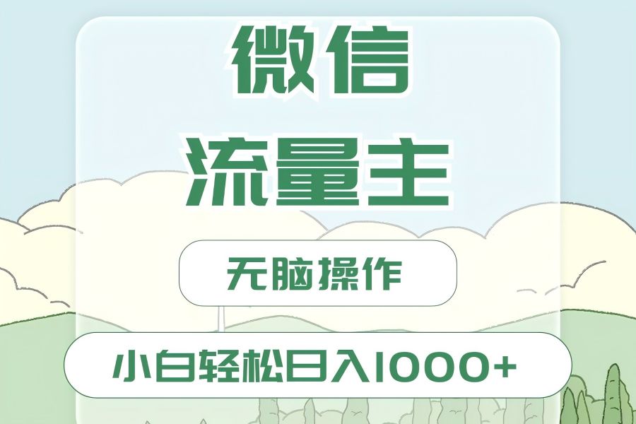 【2001】微信流量主最新玩法，小白轻松日入1000+