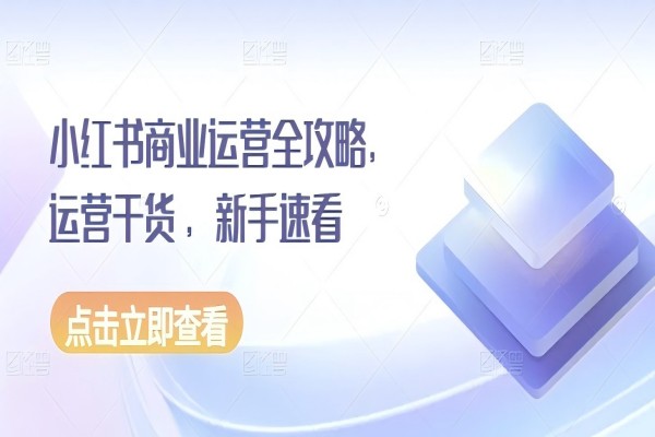 【2163】小红书商业运营全攻略，运营干货 ，新手速看