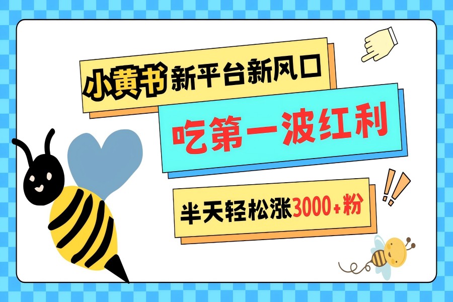 【2207】小黄书重磅来袭，新平台新风口，管理宽松，半天轻松涨3000粉，第一波红利等你来吃