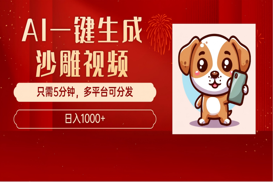 【2455】AI一键生成沙雕视频，一条视频千万播放，轻松日入1000+